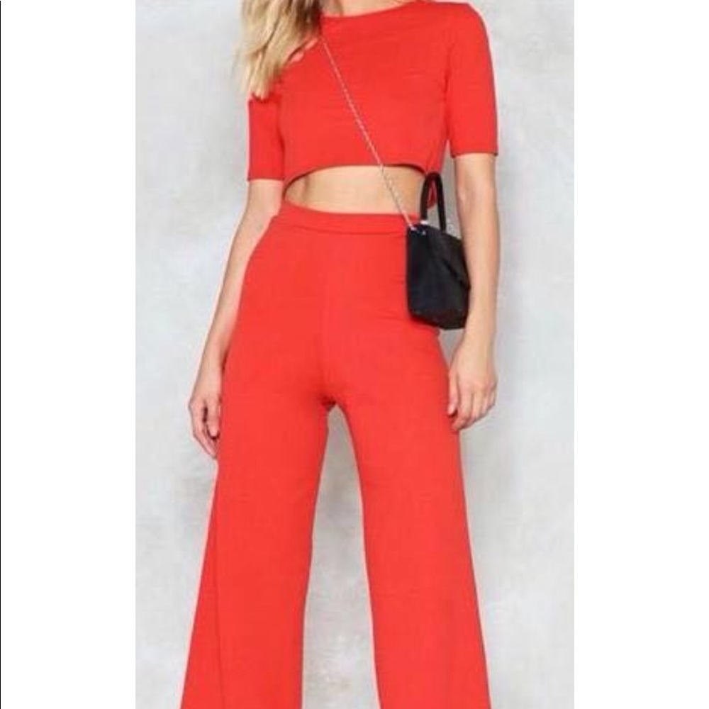 Red Pant Set